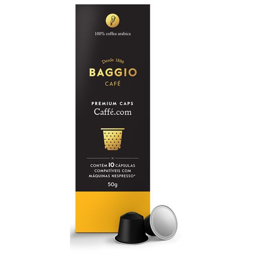 Café em Cápsula Torrado e Moído 100% Coffea Arabica Baggio Caffé.com Premium Caixa 50g 10 Unidades