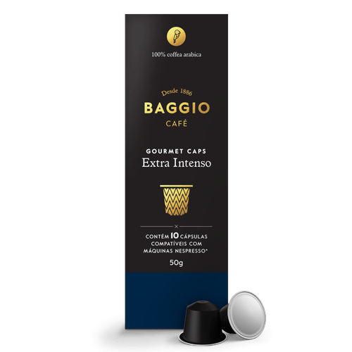 Café em Cápsula Torrado e Moído Extra Intenso 100% Coffea Arabica Baggio Caixa 50g 10 Unidades