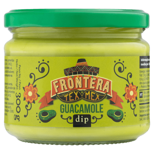 Molho Guacamole Dip Frontera Tex Mex Vidro 300g