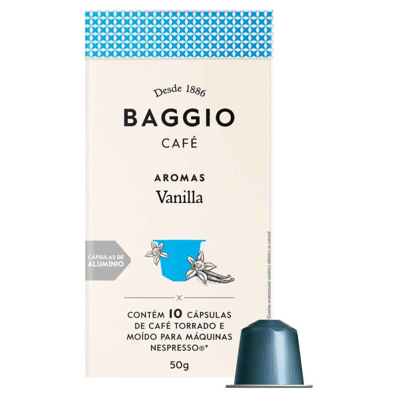 Cafe-em-Capsula-Torrado-e-Moido-Vanilla-100--Coffea-Arabica-Baggio-Aromas-Caixa-50g-10-Unidades