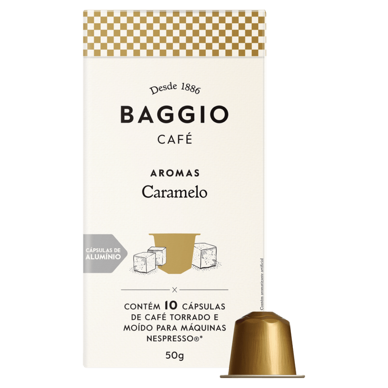 Cafe-em-Capsula-Torrado-e-Moido-Caramelo-100--Coffea-Arabica-Baggio-Aromas-Caixa-50g-10-Unidades