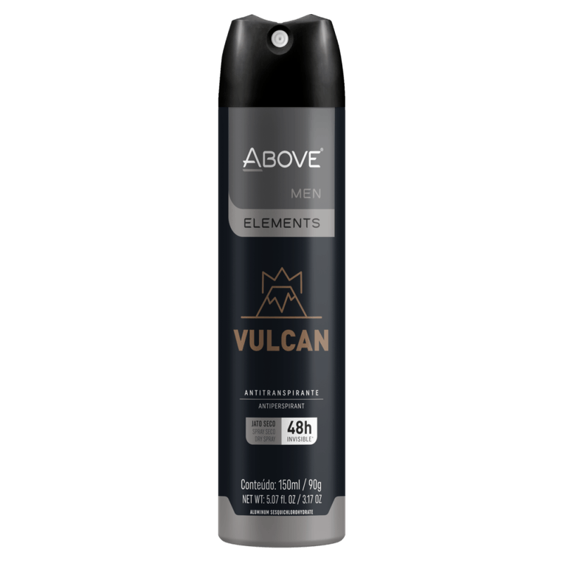 Antitranspirante-Jato-Seco-Vulcan-48h-Above-Men-Elements-150ml-Spray