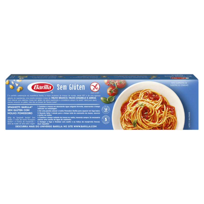 Massa-Alimenticia-Macarrao-de-Milho-Branco-Amarelo-e-Arroz-Spaghetti-sem-Gluten-Barilla-Caixa-400g