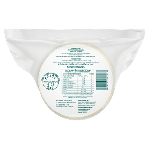 Queijo Minas Frescal Light Verde Campo 450g