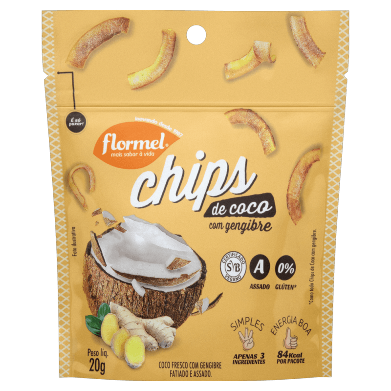 Chips-de-Coco-Fresco-com-Gengibre-Fatiado-e-Assado-Flormel-Pouch-20g