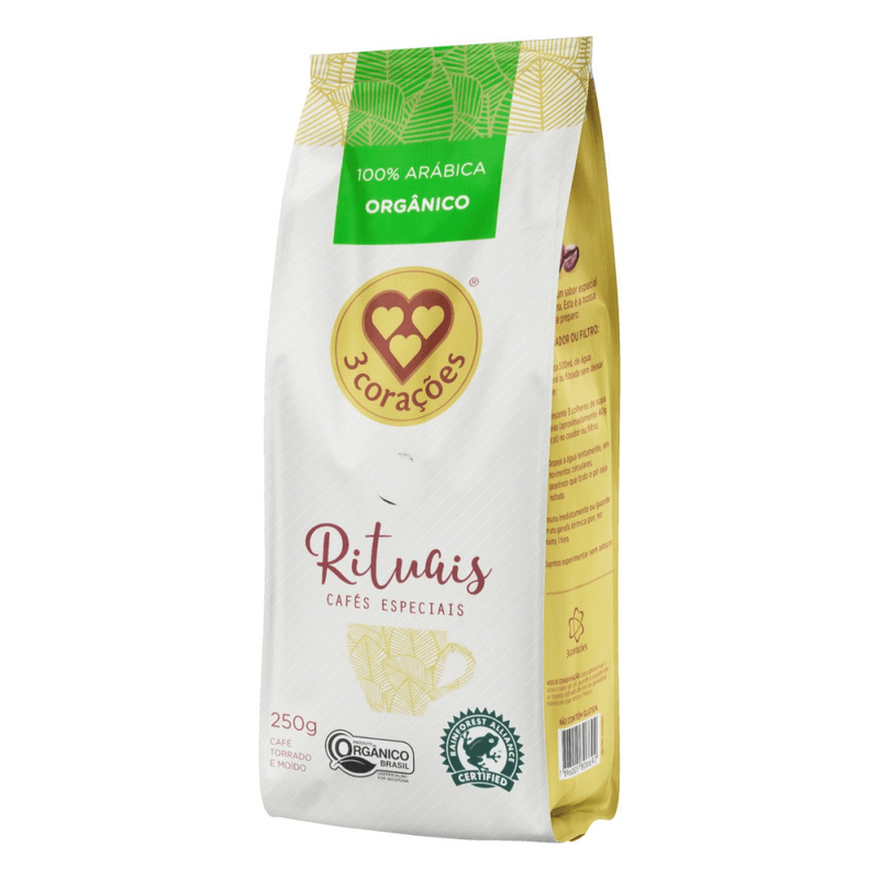 Cafe-Torrado-e-Moido-Organico-100--Arabica-3-Coracoes-Rituais-Pacote-250g