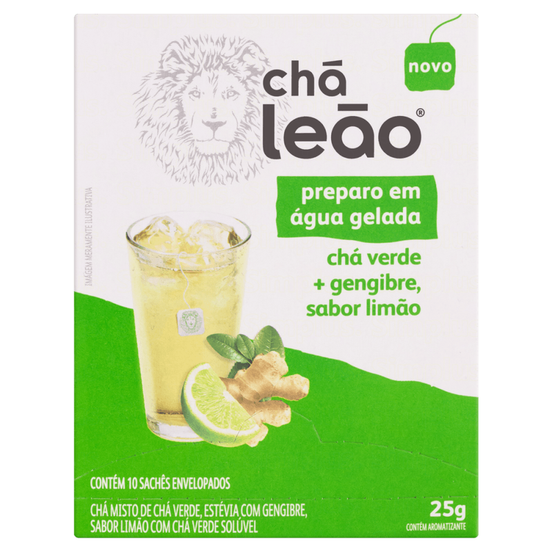 Cha-Misto-de-Cha-Verde-Estevia-com-Gengibre-e-Limao-com-Cha-Verde-Soluvel-Cha-Leao-Caixa-25g-10-Unidades