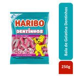 Bala-de-Gelatina-Morango-e-Framboesa-Dentinhos-Haribo-Pacote-250g