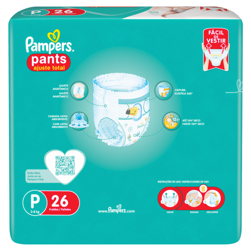 Fralda-Descartavel-Infantil-Pants-Pampers-Ajuste-Total-P-3-a-8kg-Pacote-26-Unidades