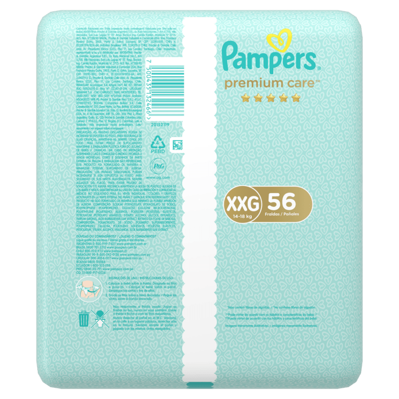 Fralda-Descartavel-Infantil-Pampers-Premium-Care-XXG-14-a-18kg-Pacote-56-Unidades