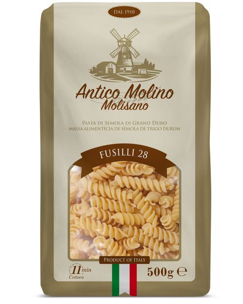 Massa Alimentícia Macarrão de Sêmola de Trigo Durum Fusilli 28 Antico Molino Pacote 500g