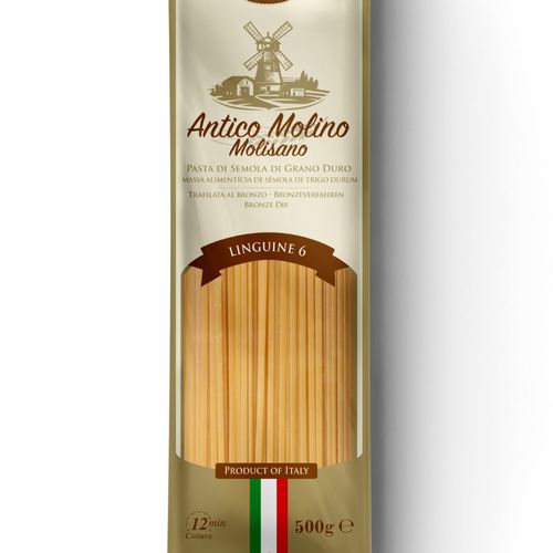 Massa Alimentícia Macarrão de Sêmola de Trigo Durum Linguine 6 Antico Molino Pacote 500g