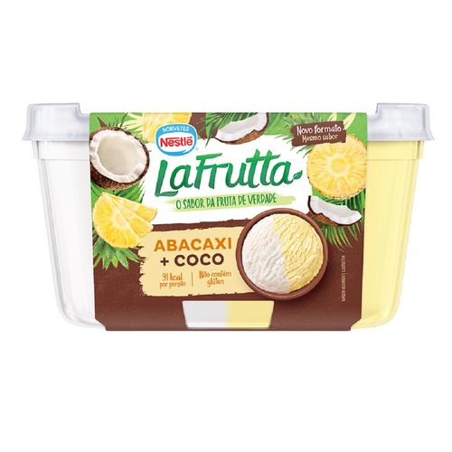 Sorvete de Coco & Abacaxi La Frutta Pote 1l