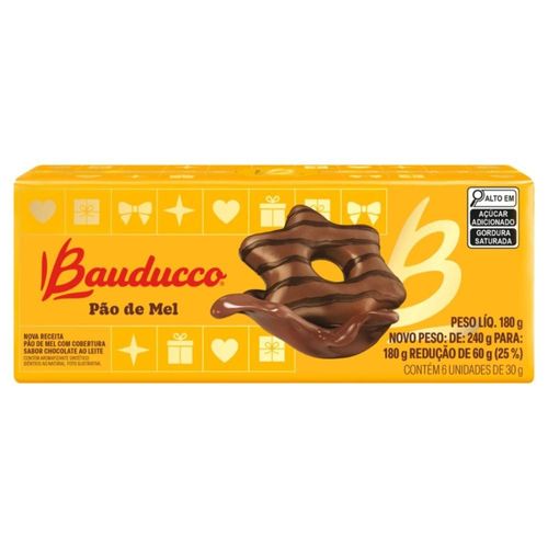 Pão de Mel Bauducco Cobertura de Chocolate ao Leite 180g