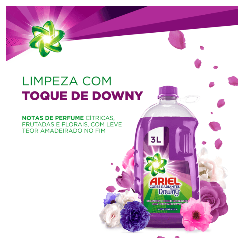 Lava-Roupas-Liquido-Roupas-Brancas-Ariel-Cores-Radiantes-Toque-de-Downy-Galao-3l