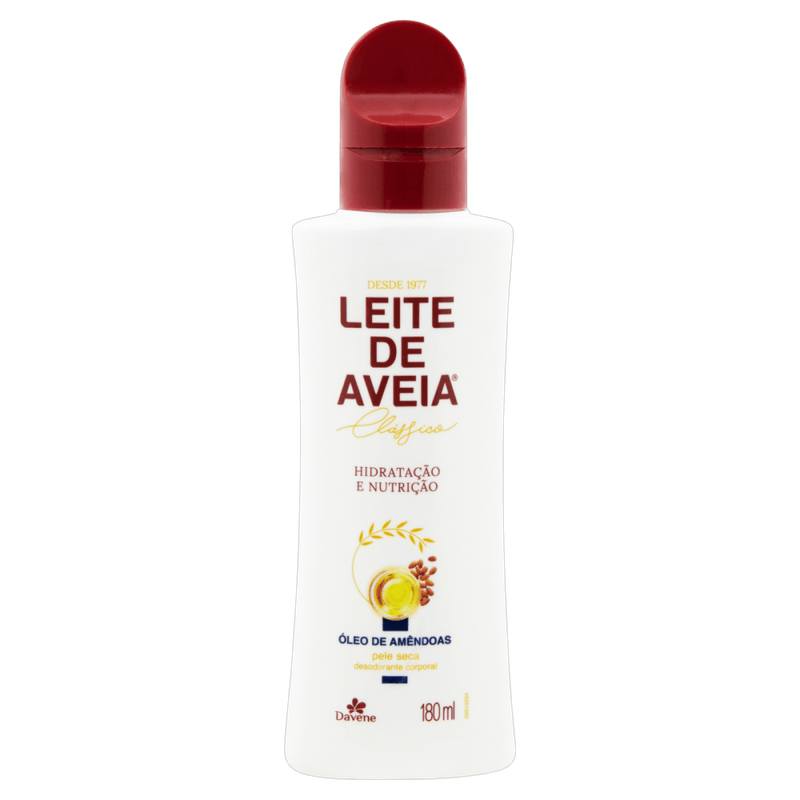 Desodorante-Hidratacao-e-Nutricao-Corporal-Oleo-de-Amendoas-Pele-Seca-Davene-Leite-de-Aveia-Classico-Frasco-180ml