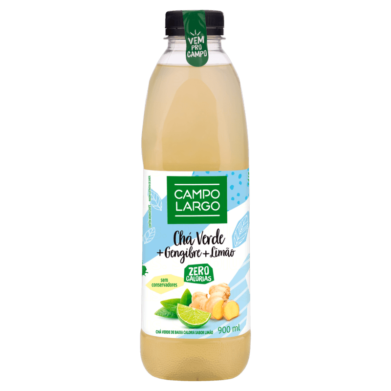 Cha-Verde-Gengibre-e-Limao-sem-Adicao-de-Acucar-Campo-Largo-Garrafa-900ml