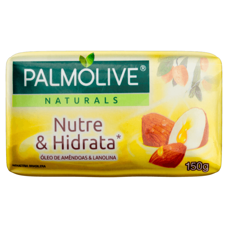 Sabonete-em-Barra-Nutre---Hidrata-Oleo-de-Amendoas---Lanolina-Palmolive-Naturals-Envoltorio-150g