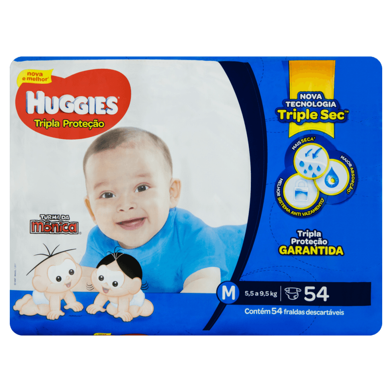 Fralda-Descartavel-Infantil-Huggies-Tripla-Protecao-M-55-a-95kg-Pacote-54-Unidades