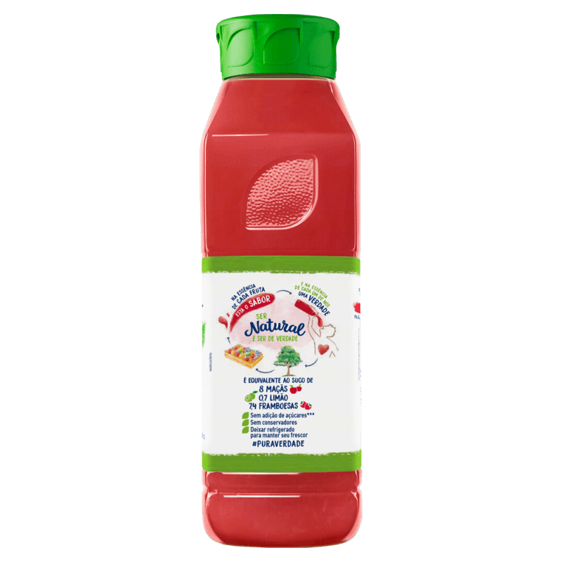 Suco-Misto-Maca-Limao-e-Framboesa-Pink-Limonade-sem-Adicao-de-Acucar-Natural-One-Refrigerado-Garrafa-900ml