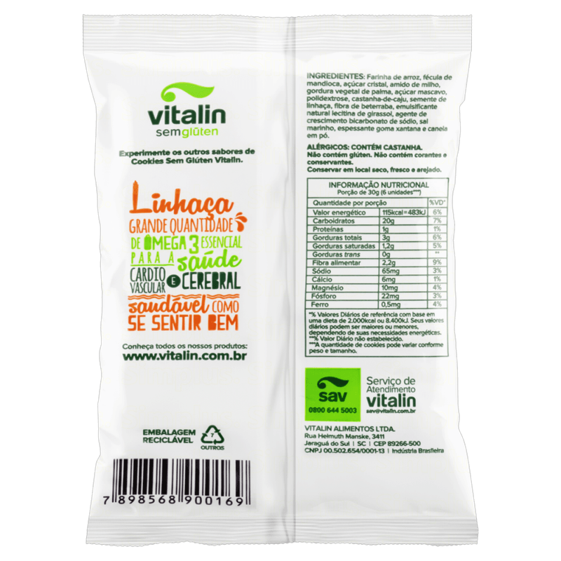 Biscoito-Cookie-Integral-Linhaca-com-Castanha-sem-Gluten-Vitalin-Pacote-30g