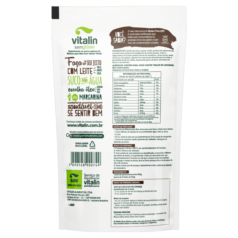 Mistura-para-Bolo-Integral-Aveia-e-Amaranto-com-Cacau-sem-Gluten-Zero-Lactose-Vitalin-Sache-300g