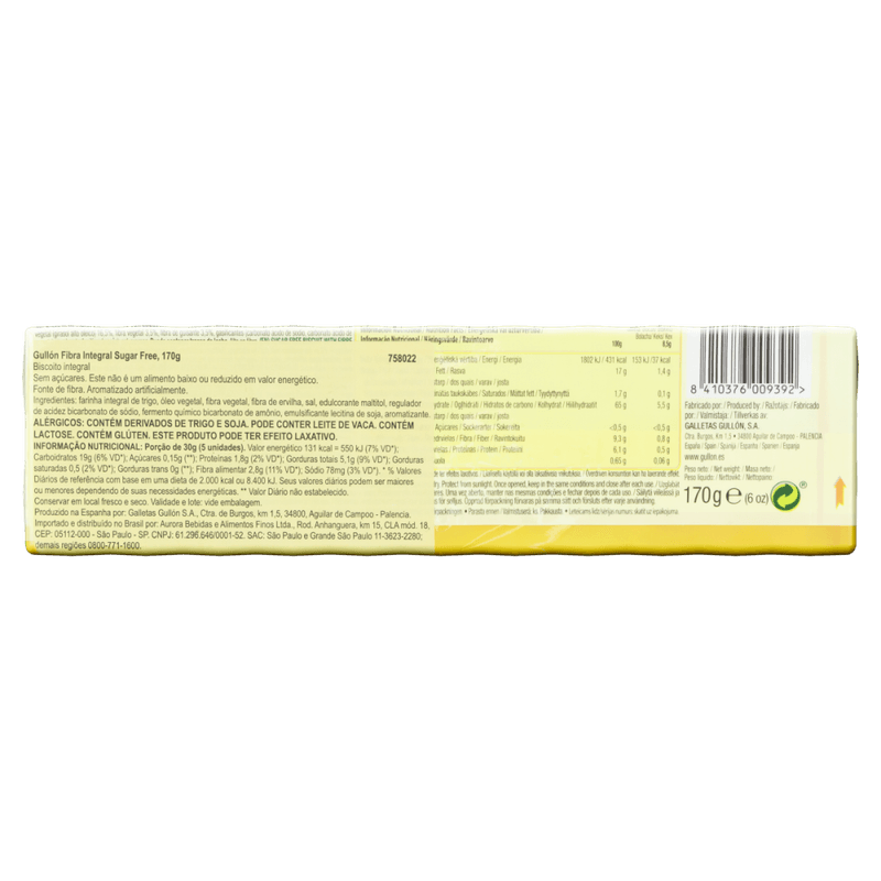 Biscoito-Integral-Zero-Acucar-Gullon-Diet-Nature-Pacote-170g