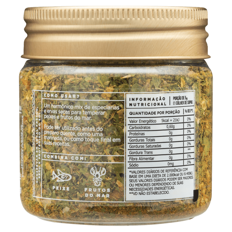 Tempero-a-Base-de-Especiarias-Desidratadas-para-Peixes-Zero-Sodio-sem-Adicao-de-Sal-BR-Spices-Fit-Pote-50g