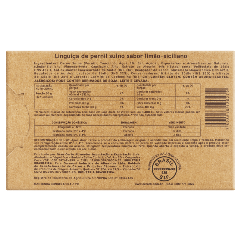Linguica-de-Pernil-Suino-Limao-Siciliano-Ceratti-500g