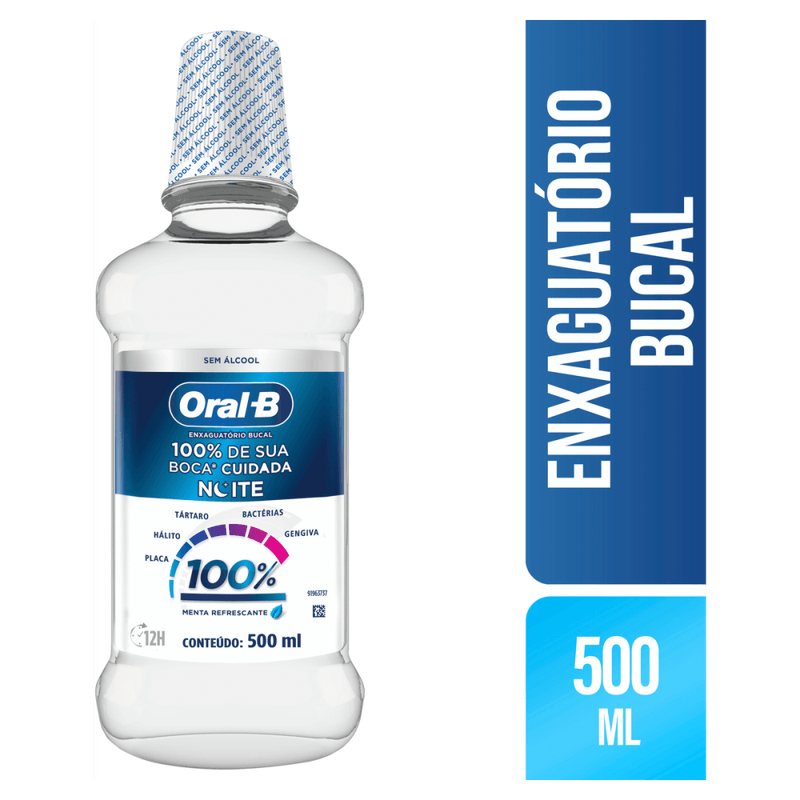 Enxaguante-Bucal-Zero-Alcool-Menta-Refrescante-Oral-B-100--Noite-Frasco-500ml