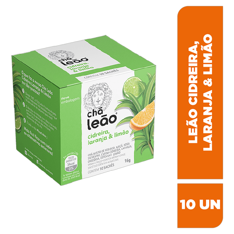 Cha-Misto-de-Capim-Cidreira-Laranja---Limao-Hibisco-Maca-Rosa-Silvestre-Chicoria-e-Estevia-Citrico-Cha-Leao-Caixa-16g-10-Unidades