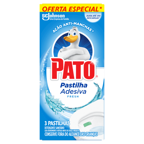 Detergente Sanitário Pastilha Adesiva Fresh Pato 3 Unidades Oferta Especial