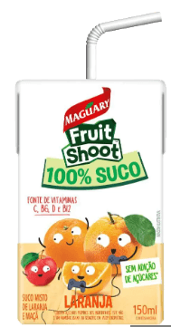 Suco Misto de Laranja e Maçã sem Adição de Açúcar Maguary Fruit Shoot Caixa 150ml