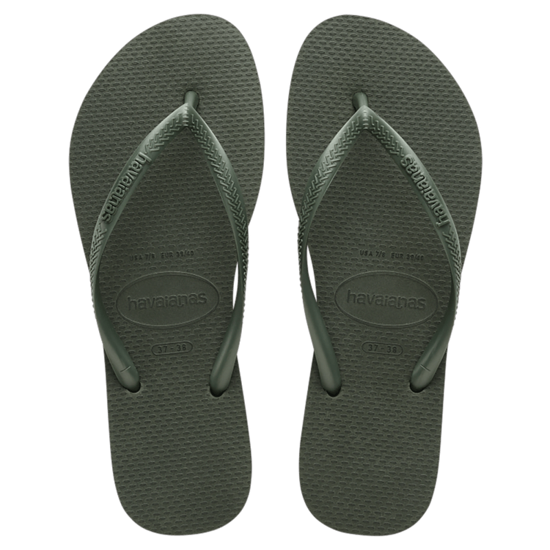 Chinelo-Verde-Olive-Slim-Havaianas-n°-35-36