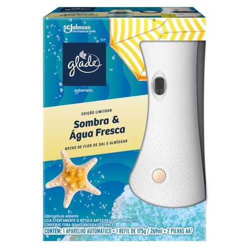 Aparelho e Odorizador de Ambiente Sombra & Água Fresca Notas de Flor-de-Sal e Almíscar Glade Automatic Caixa 269ml Edição Limitada