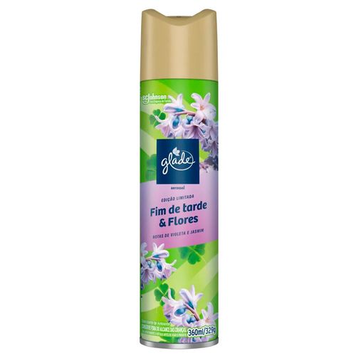 Odorizador de Ambiente Aerossol Fim de Tarde & Flores Notas de Violeta e Jasmim Glade Frasco 360ml Spray Edição Limitada