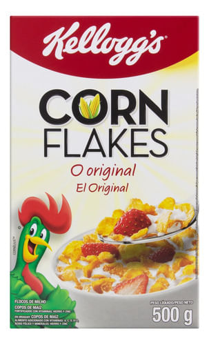 Cereal Matinal Original com Flocos de Milho Kellogg's Corn Flakes Caixa 500g