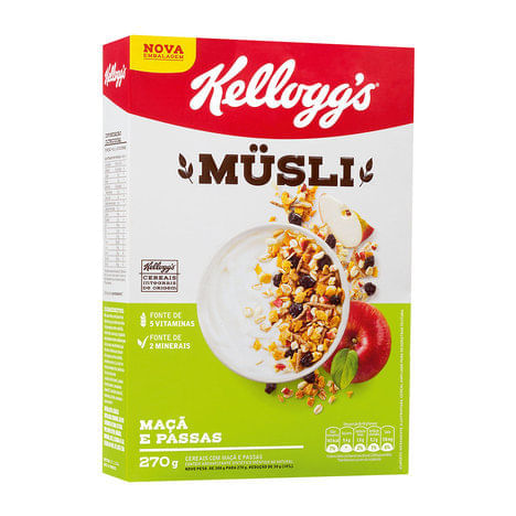 Musli de Cereais Maçã e Passas Kellogg's Kellness Caixa 270g