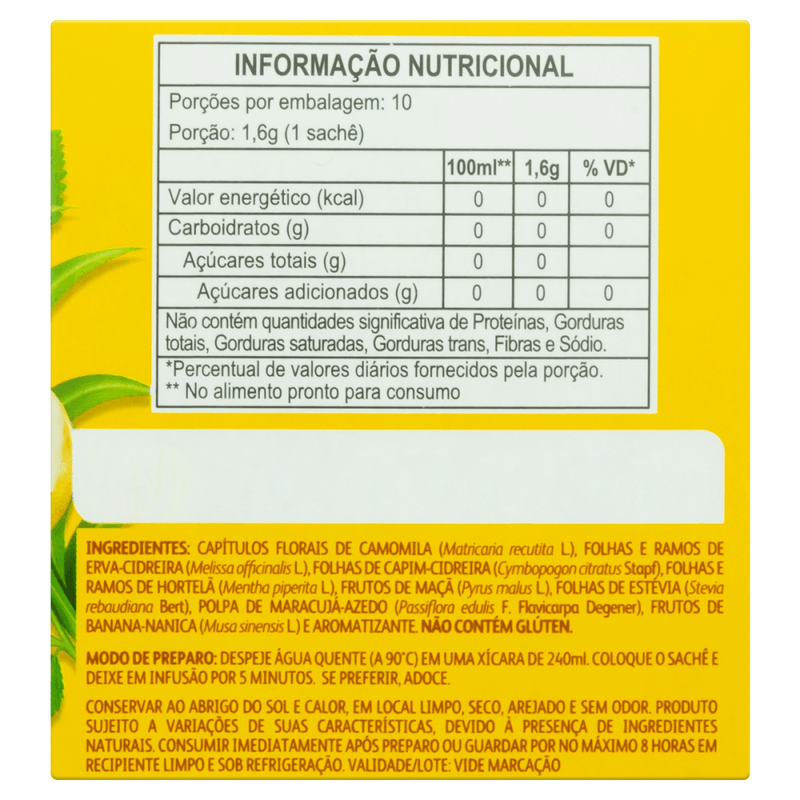 Cha-Misto-de-Camomila-Erva-Cidreira-Capim-Cidreira-Hortela-Maca-Estevia-Maracuja-e-Banana-Cha-Leao-Caixa-16g-10-Unidades