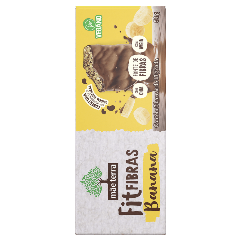 Pack-Barra-de-Fibras-com-Chia-e-Aveia-Vegana-Banana-com-Cobertura-Cacau-Mae-Terra-Fit-Fibras-Caixa-54g-3-Unidades-de-18g-Cada