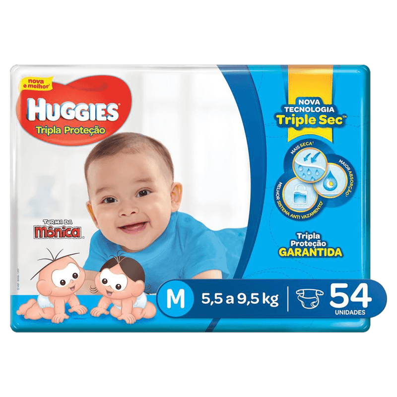 Fralda-Descartavel-Infantil-Huggies-Tripla-Protecao-M-55-a-95kg-Pacote-54-Unidades