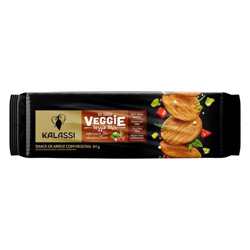 Snack de Arroz com Vegetais Kalassi Veggie Pacote 84g