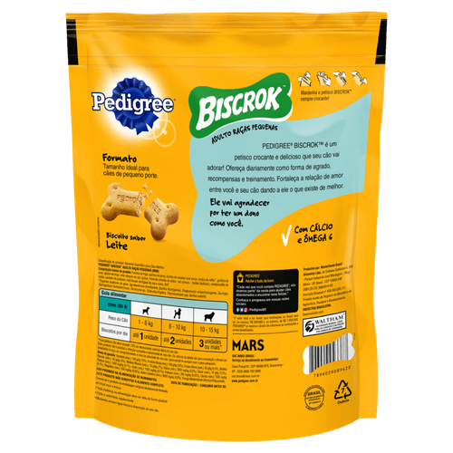 Petisco para Cães Adultos Raças Pequenas Leite Pedigree Biscrok Pouch 150g