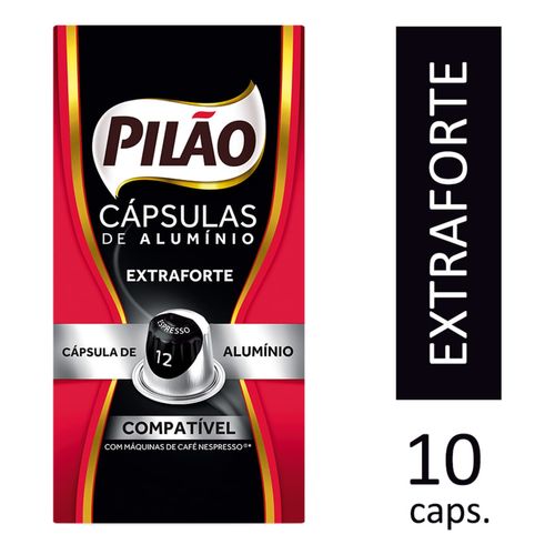 Café em Cápsula de Alumínio Torrado e Moído Espresso Extraforte Pilão Caixa 52g 10 Unidades