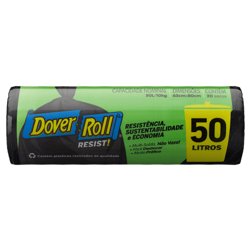 Saco para Lixo 50l Dover Roll Resist 20 Unidades