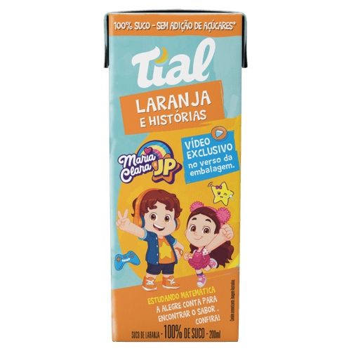 Suco de Laranja sem Adição de Açúcar Maria Clara & JP Tial Histórias Caixa 200ml