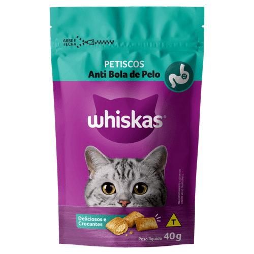 Petisco para Gatos Whiskas Antibola de Pelo Pouch 40g