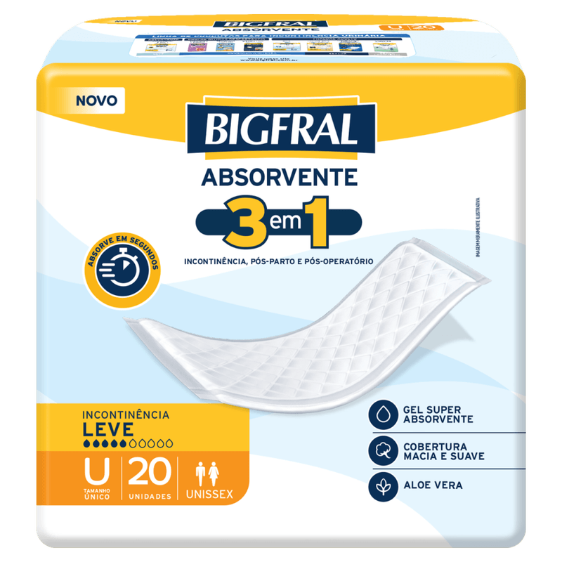 Absorvente-sem-Abas-3-em-1-para-Incontinencia-Urinaria-Macia-e-Suave-Bigfral-Tamanho-Unico-Pacote-20-Unidades