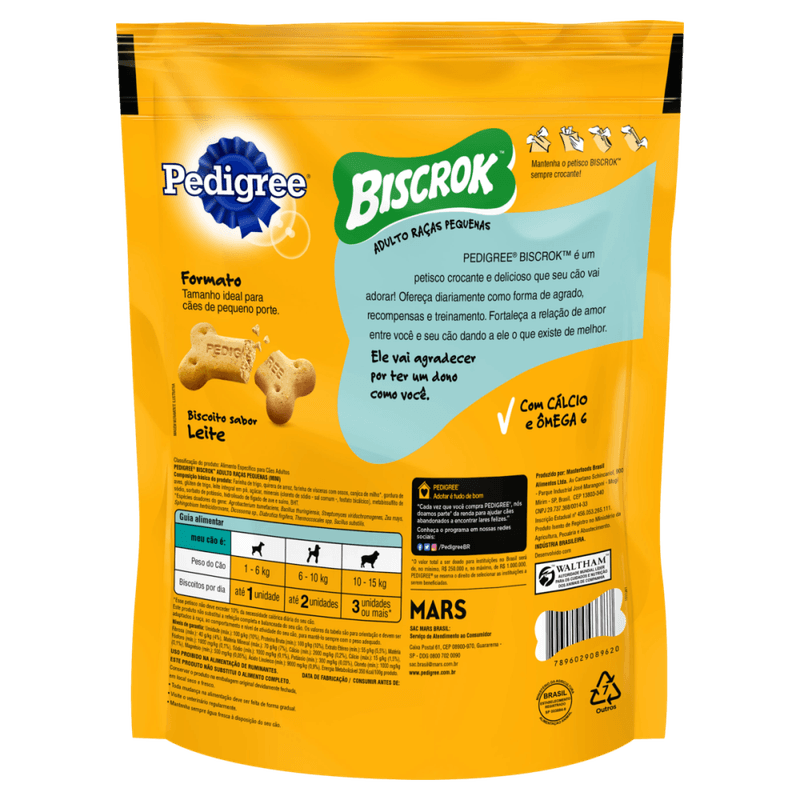 Petisco-para-Caes-Adultos-Racas-Pequenas-Leite-Pedigree-Biscrok-Pouch-150g