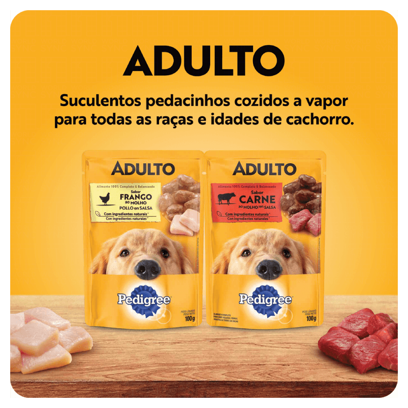 Alimento-Completo-e-Balanceado-para-Caes-Adultos-Carne-ao-Molho-Pedigree-Sache-100g